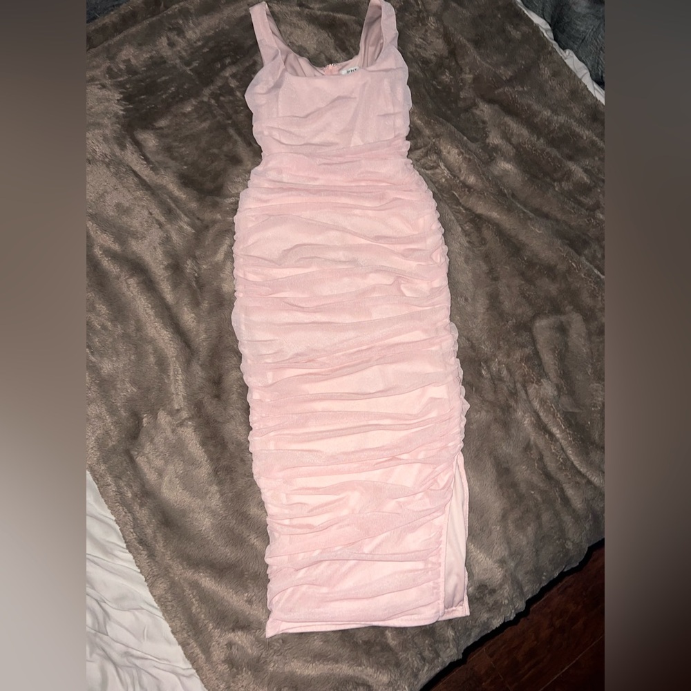 Adidas Pink Ruched Bodycon Dress for Prom